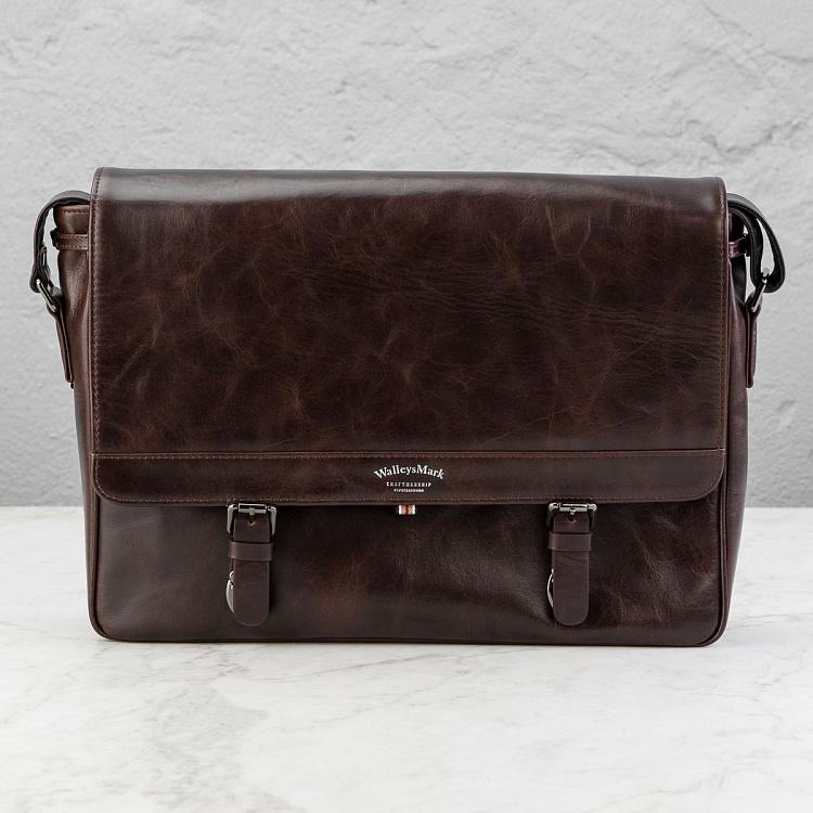 Кожаная мужская сумка-портфель Мессенджер Satchel Messenger Bag