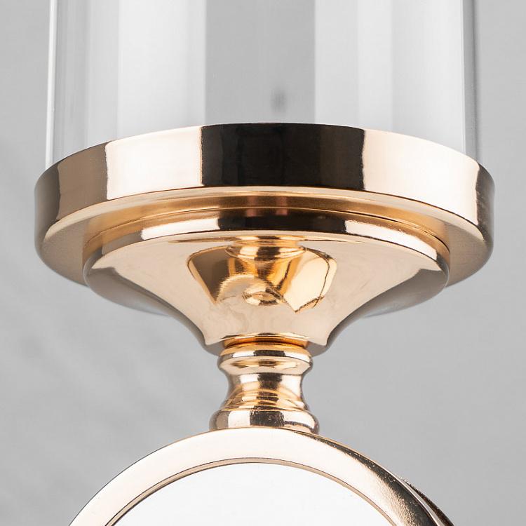 Металлический подсвечник с зеркалом Metal Mirror Candle Holder Gold