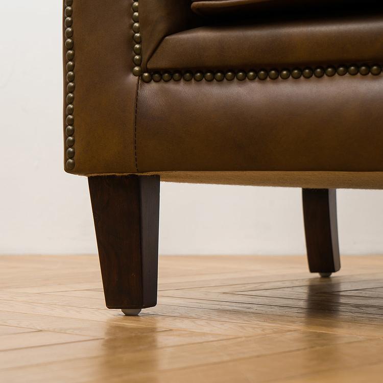 Двухместный диван Парламент, красно-коричневые ножки Parlament 2 Seater, Red Brown Wood D