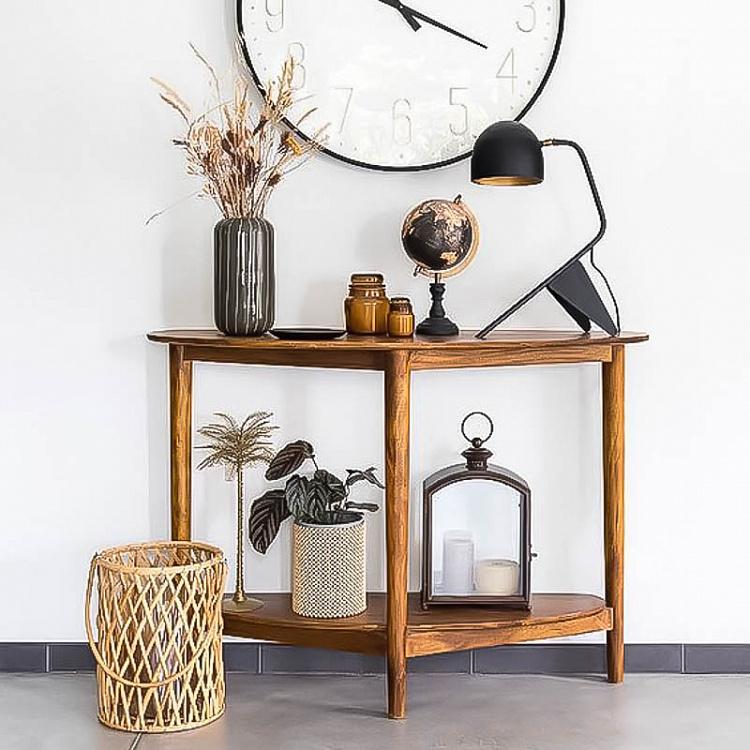 Винтажный чёрный глобус на деревянном основании Vintage Globe Black On Black Base Mango Wood