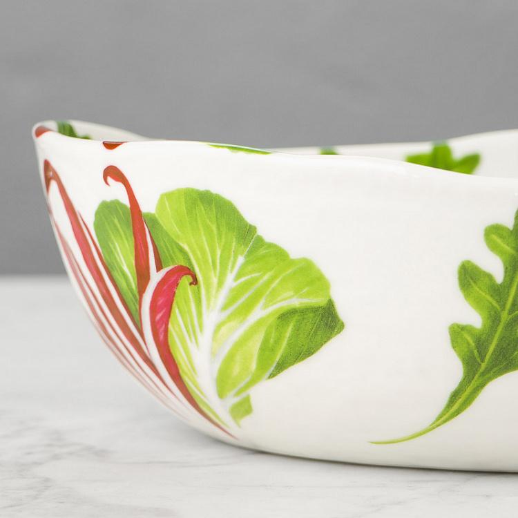 Овальная салатница Средиземноморская диета Листья салата Dieta Mediterranea Insalate Oval Bowl