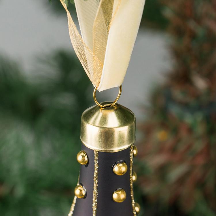 Ёлочная игрушка Синий кулон с золотым узором Pendant Blue Gold 13 cm