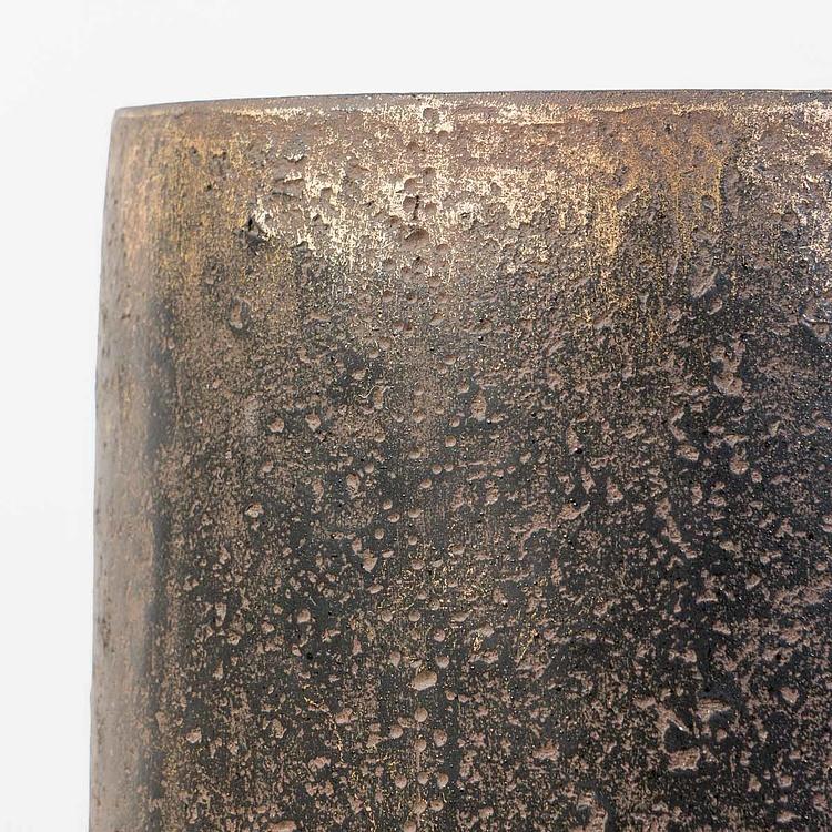 Высокое кашпо Эффектори Металл золотая патина, M Effectory Metal Tall Pot Rough Gold Patina Medium