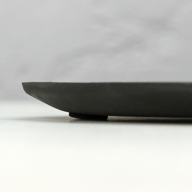 Чёрное блюдо Рыба, L Round Fish Dish Big Black