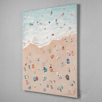 Canvas Acrylic Painting Beach Multicoloured