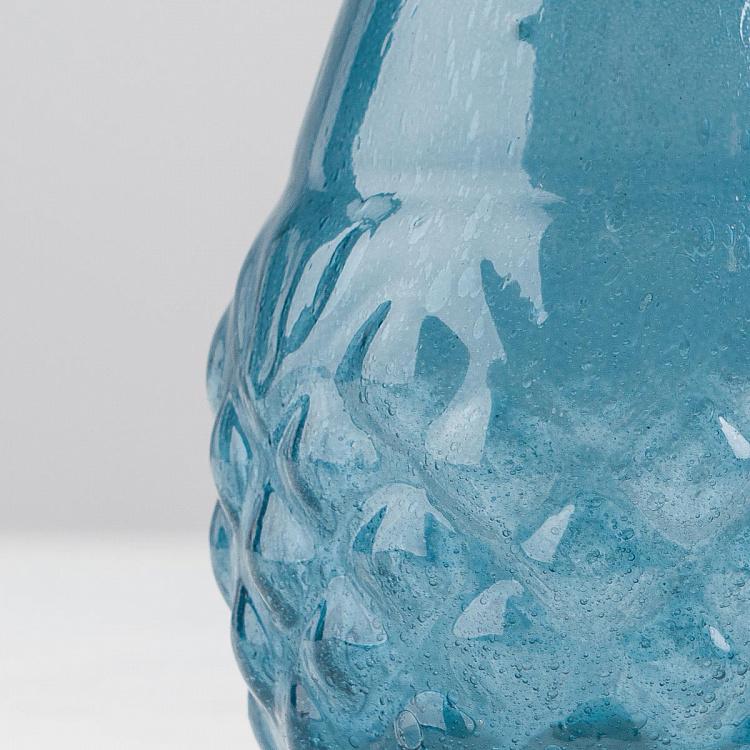 Узкая синяя мини-ваза из переработанного стекла Narrow Recycled Glass Vase Blue