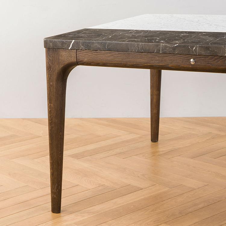 Квадратный обеденный стол Стоунпит, тёмно-коричневые ножки F310 Stonepiet Square Dining Table, Brushed Dark Brown Oak