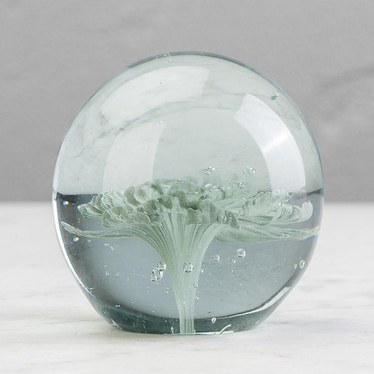 Пресс-папье Зелёный цветок Glass Paperweight Green Flower