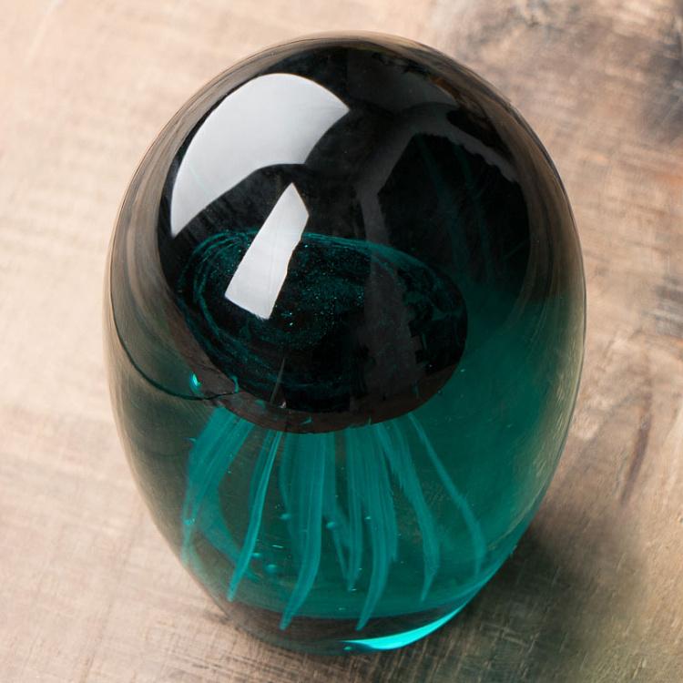 Пресс-папье Медуза в голубой лагуне Glass Paperweight Blue Lagoon Jellyfish