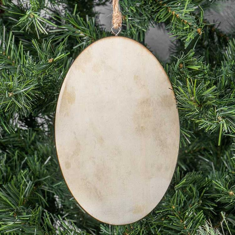 Деревянная ёлочная подвеска Чеширский кот Wood Pendant With Cheshire Cat 20 cm