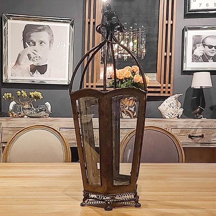 Подсвечник в виде ретро-фонаря дисконт Metal Retro Lantern discount