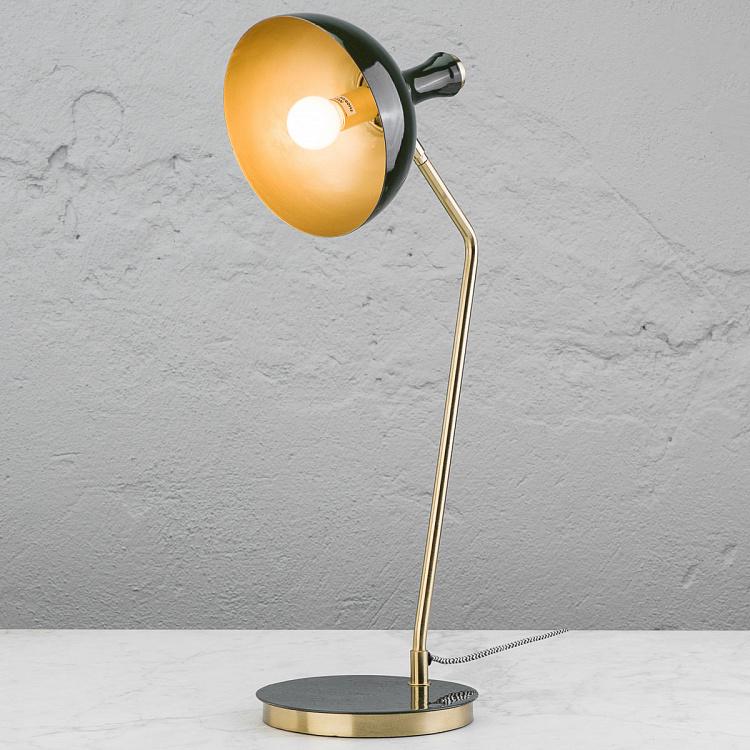 Оливково-золотая настольная рабочая лампа Olive Green And Gold Desk Lamp