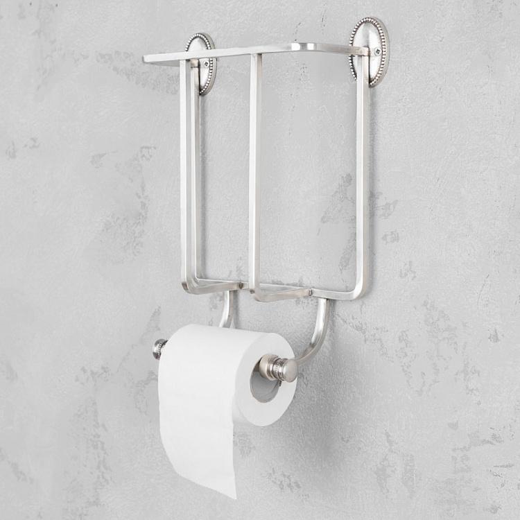 Держатель туалетной бумаги и журналов цвета состаренного серебра Beaded Magazine Toilet Roll Holder Antique Silver