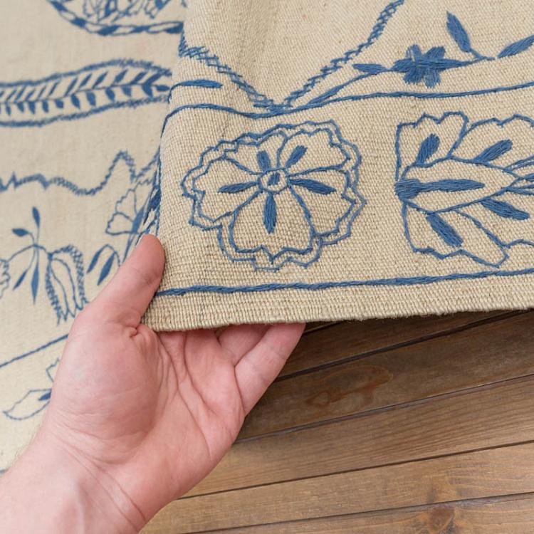 Безворсовый ковёр Килим Аддис Абеба синий Kilim Addis Ababa Blue