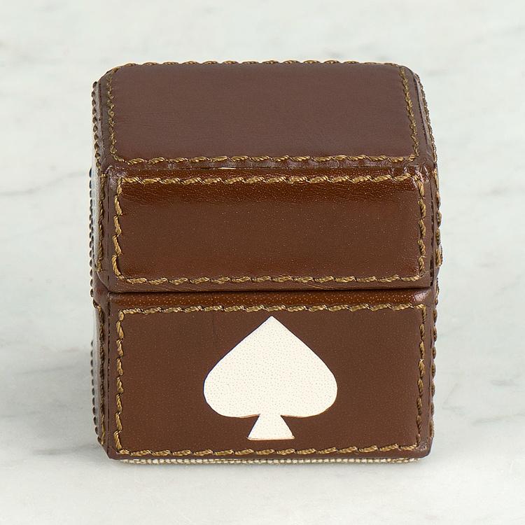 Мини-колода игральных карт в кожаной коробке Mini Deck Of Card Leather Box