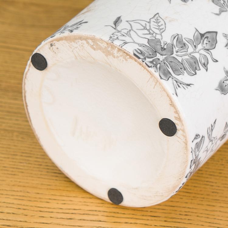 Ваза с узором из серых цветов, S Flower Vase Small Blue