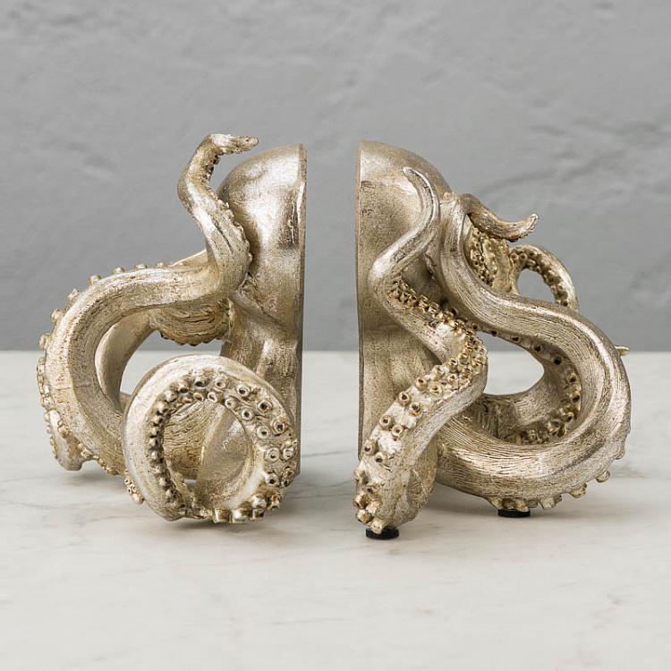 Набор из двух держателей для книг Золотые осьминоги Bookend Golden Octopuses