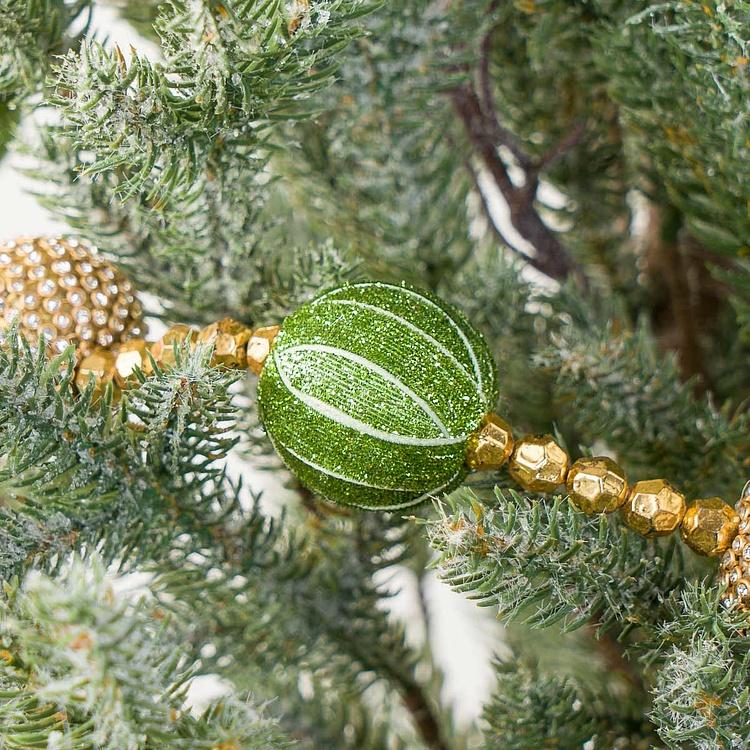 Гирлянда из Золотистых и зелёных шаров Garland With Balls Gold And Green 182 cm