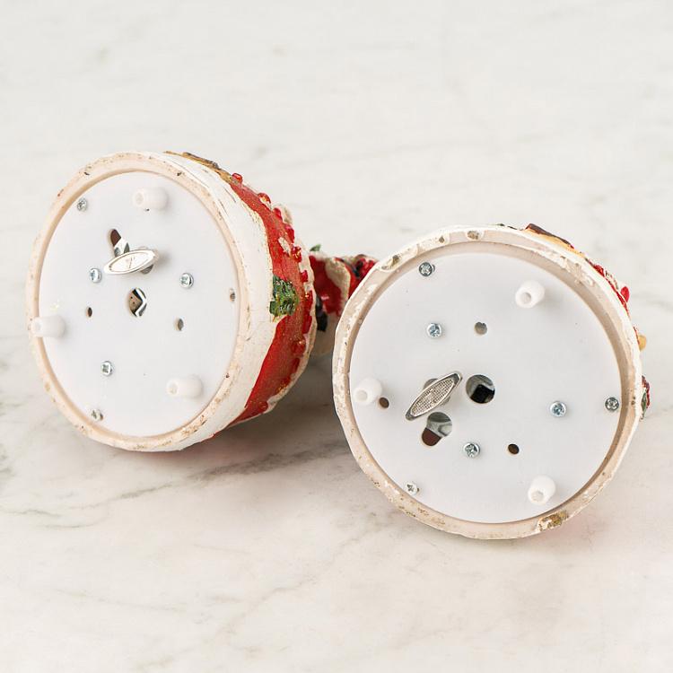 Набор из двух музыкальных статуэток Мишка и Санта Set Of 2 Music Boxes Bear And Santa 16 cm