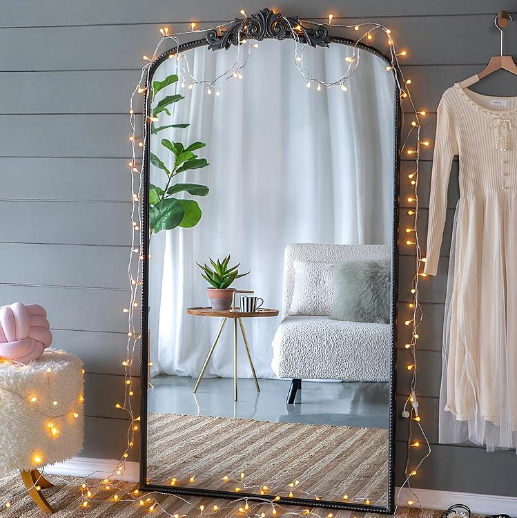 Зеркало арочное Диа в чёрной раме, L Dia Arched Mirror Black Large