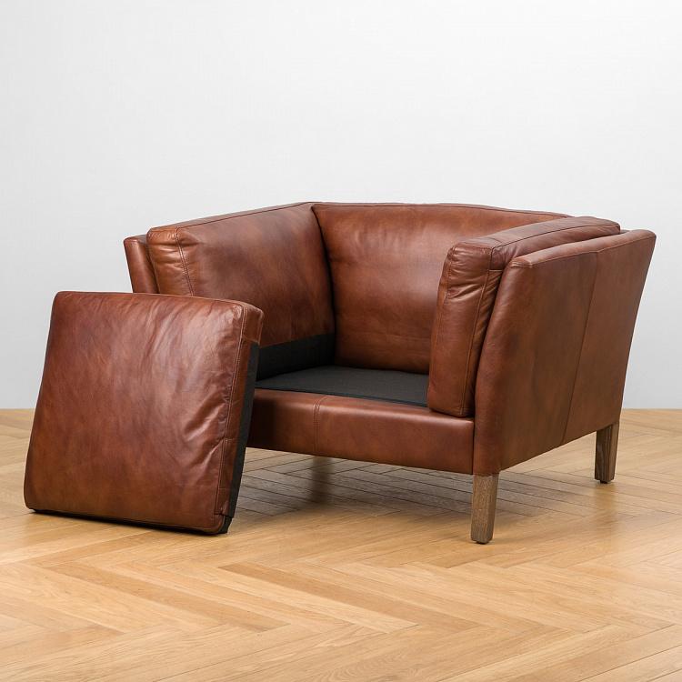 Кресло Линкольн, коричневые ножки Lincoln 1 Seater, Rustic Brown Ash PF