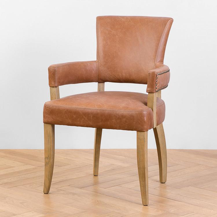 Стул Ньюпорт с подлокотниками, светлые ножки Newport Dining Chair, Oak Brown