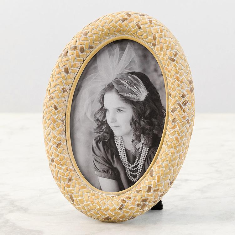 Овальная рамка для фото с кирпичным узором Yellow Brick Round Photo Frame
