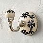Крючок Black Floral Ceramic Hook