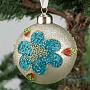 Ёлочная игрушка Ball With Flower Champagne 8 cm