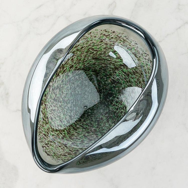 Голографическая ваза-чаша ручной работы с изогнутым краем Folded Edge Handcrafted Holographic Glass Bowl