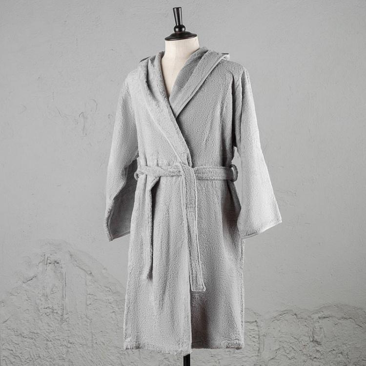 Серый махровый банный халат с капюшоном, размер XL CL Zero Twist Hooded Robe Grey XL