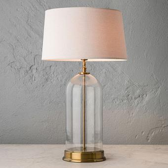 Kazan Glass Dome Brass Base Table Lamp With Shade