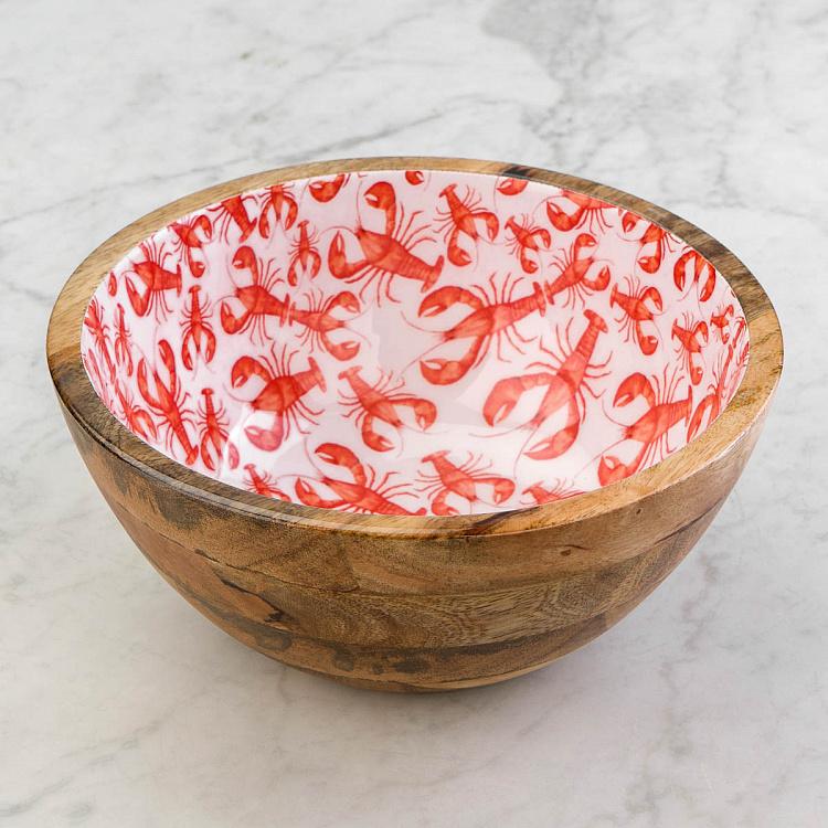 Cалатница из дерева манго Лобстеры, L Lobsters Mango Wood Bowl Large