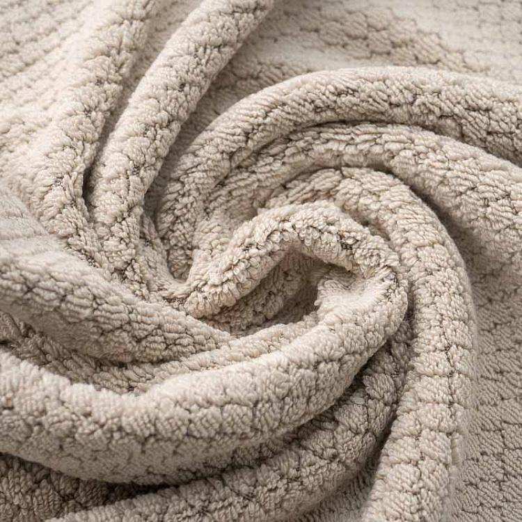 Песочно-бежевое махровое банное полотенце Пунто 70x140 см Punto Bath Towel Sand 70x140 cm
