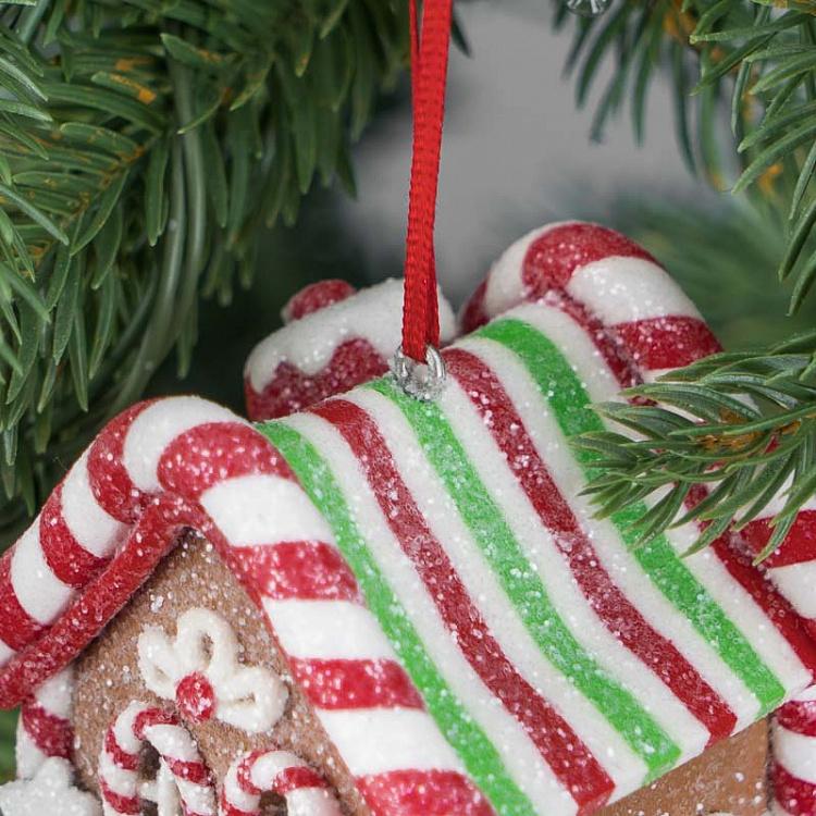 Ёлочная игрушка с led-подсветкой Пряничный домик Gingerbread House Led Light 7 cm