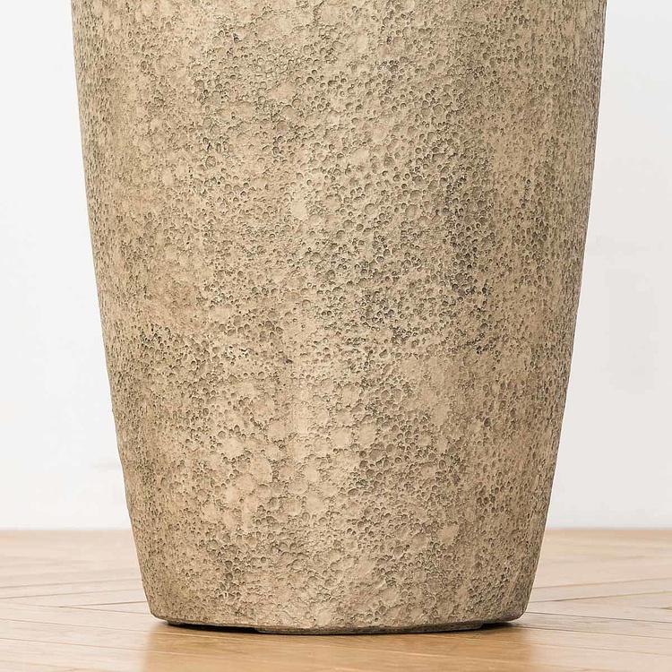 Высокое серо-коричневое кашпо-конус Эффектори Вулкан, L Effectory Volcano High Cone Design Taupe Tuff Large