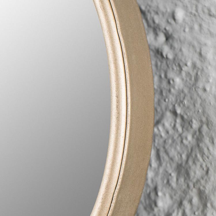 Настенное висящее на кольце зеркало серебряного цвета Hanging Silver Metal Mirror