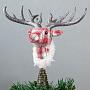 Верхушка на ёлку Fabric Tartan Deer Head Tree Topper Red 33 cm