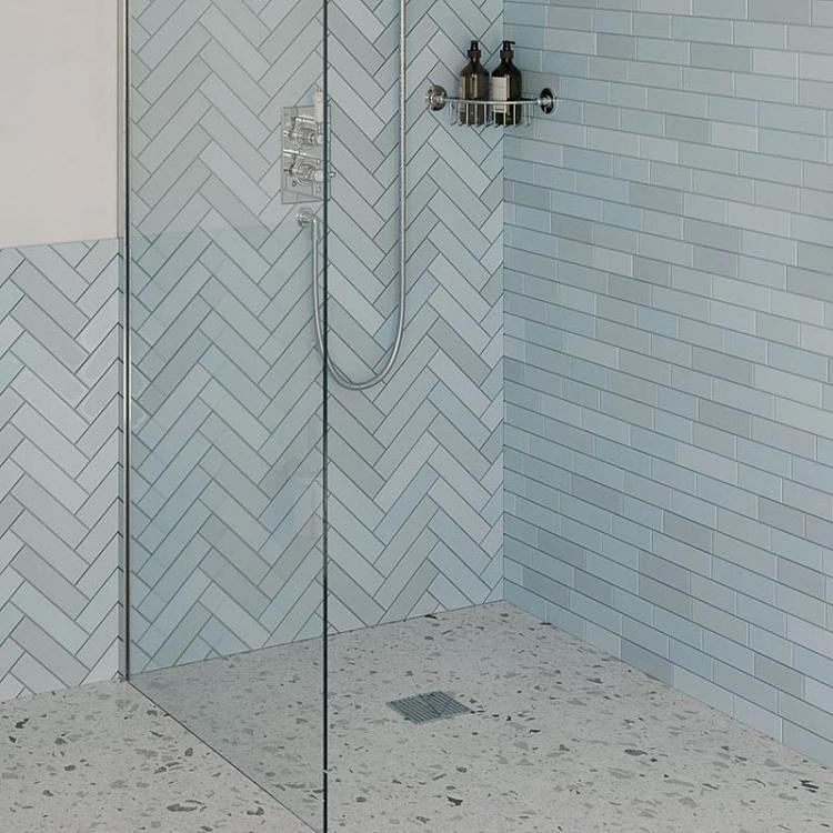 Угловая полка-решётка цвета хром, L Shelf Basket Corner Chrome Large