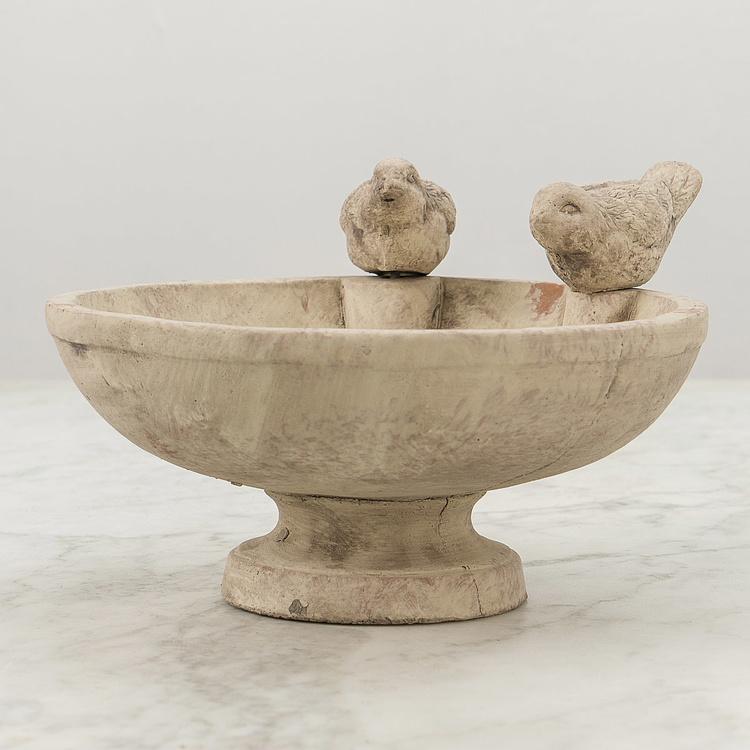 Чаша на подставке Птицы Bird Bath On Feet Grey