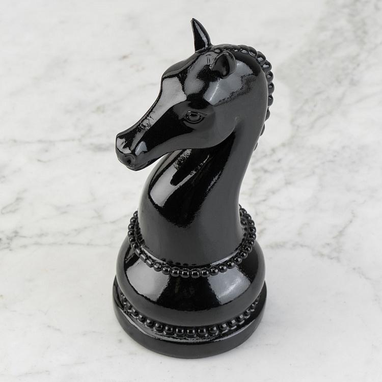 Статуэтка Шахматная фигура Конь Chess Horse Shiny Black