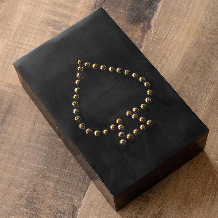 Игральные карты в шкатулке  Card Game Box With Ace In Studs With Cards