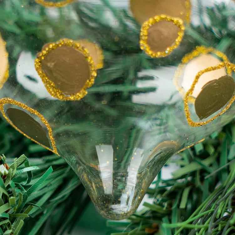 Ёлочная игрушка в золотой горох 3 Glass Dot Ball 3 Clear/Gold 5 cm