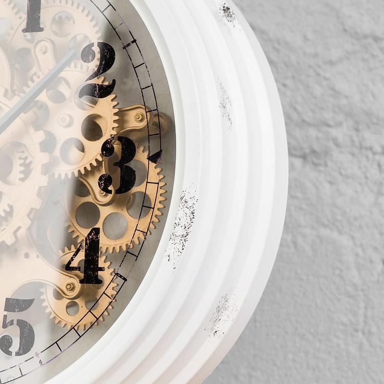 Настольные часы Классические с шестерёнками Classic White Table Clock With Gears