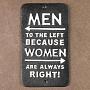Табличка Plaque Murale En Metal Men To The Left Because Women Are Always Right