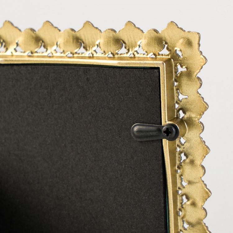 Золотистая цветочная прямоугольная рамка для фото Golden Flowery Rectangular Photo Frame