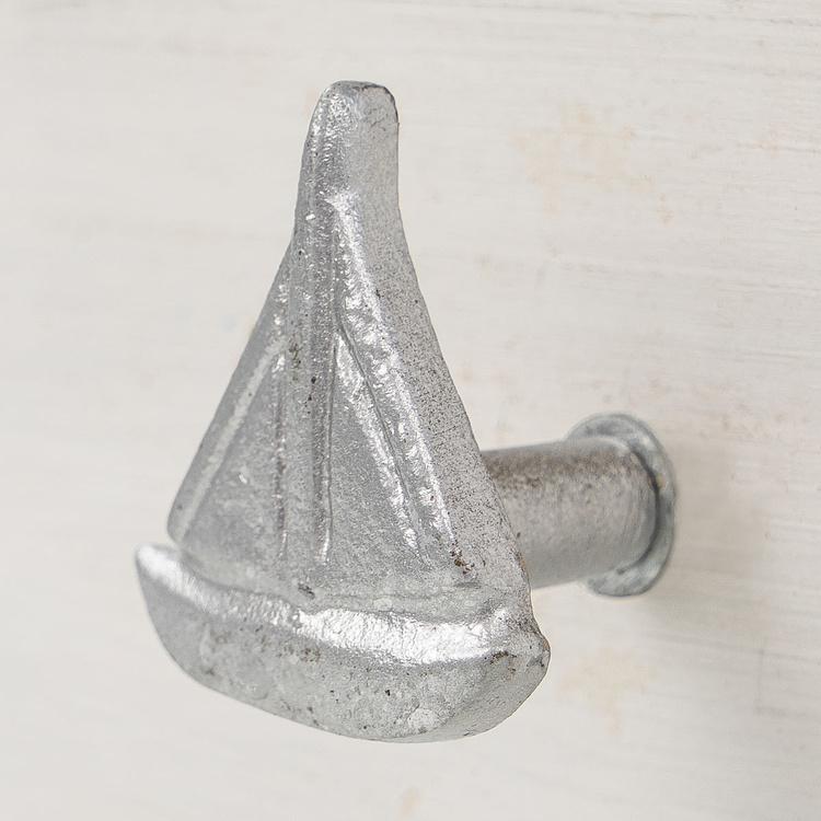 Мебельная ручка Парусник серебряный Sailboat Knob Silver