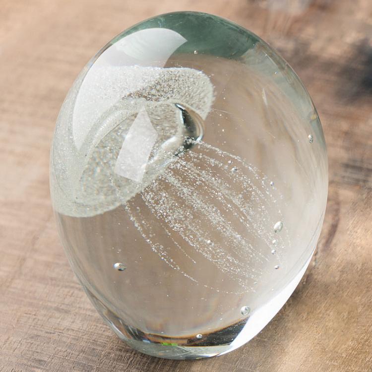 Пресс-папье Белая медуза Glass Paperweight With White Jellyfish