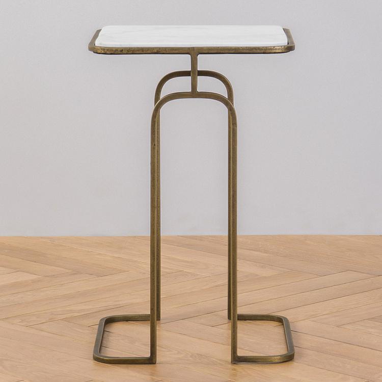 Прикроватный столик с мраморной столешницей Вагнер Wagner Marble Top Side Table