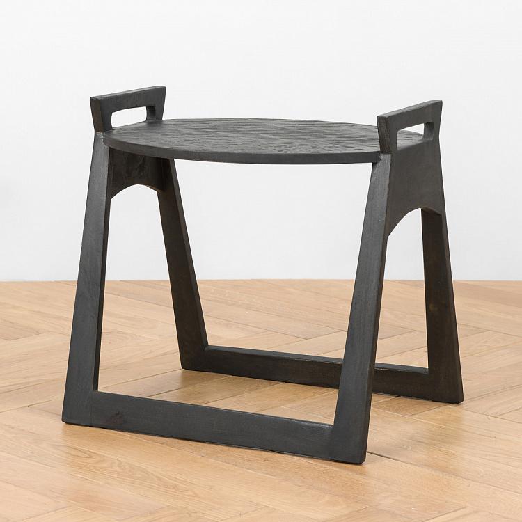 Табурет с чёрными ручками Золя Zola Stool With Handles Black
